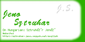 jeno sztruhar business card